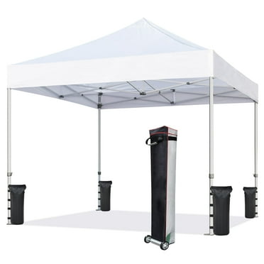 Eurmax Canopy 10' x 10' White Pop-up Canopy and 56lbs Instant Outdoor Canopy
