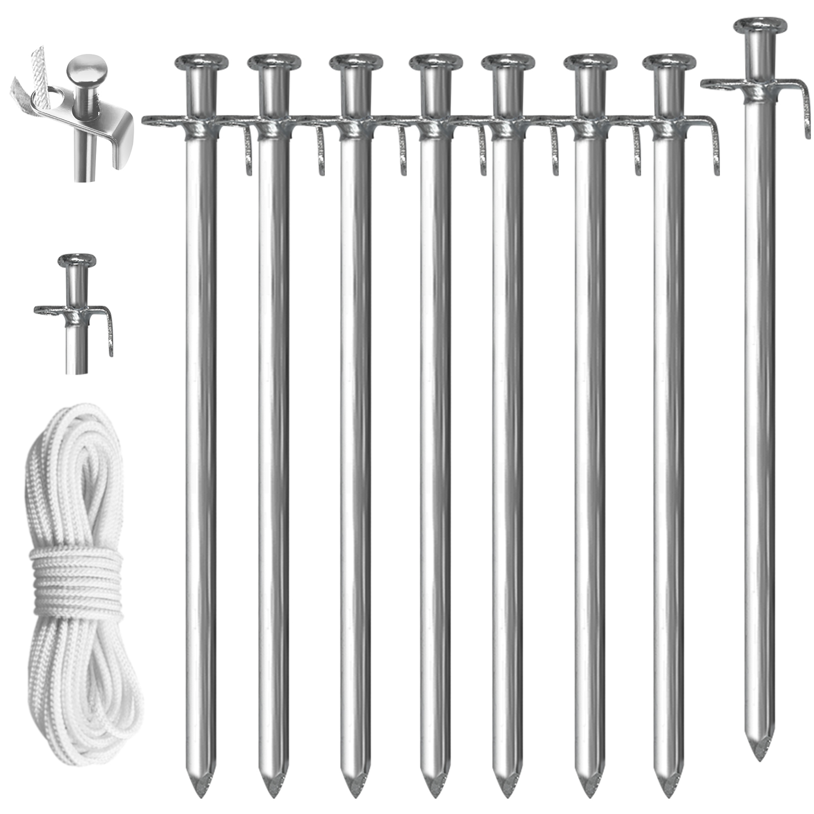 Eurmax Canopy Steel 11.8" Tent Stakes (8 Pack)