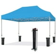 thumbnail image 1 of Eurmax USA 10'x15' Ez Pop Up Canopy Tent with Heavy Duty Roller Bag,Bonus 4 Sand Weights Bags（Light Blue), 1 of 6