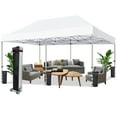 thumbnail image 1 of Eurmax USA 10'x20' Ez Pop Up Canopy Tent with Heavy Duty Roller Bag,Bonus 6 Sand Weights Bags (White), 1 of 6