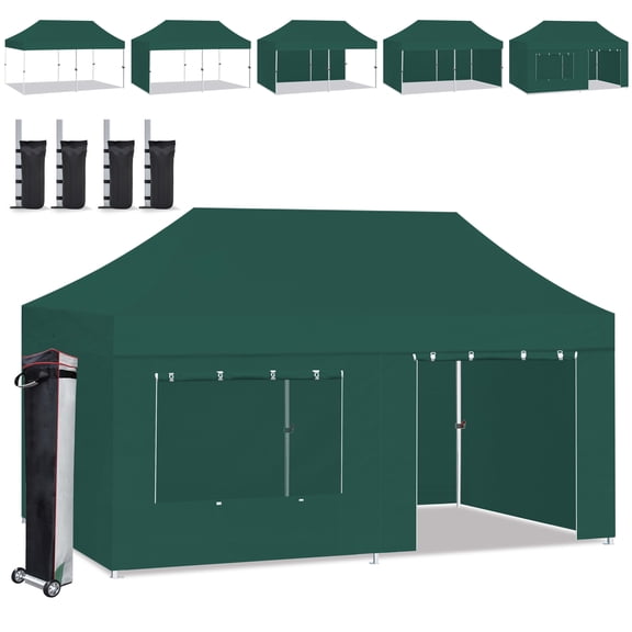 Eurmax USA 10'x20' Outdoor Party Wedding Tent Heavy Duty Canopy ,Forest Green
