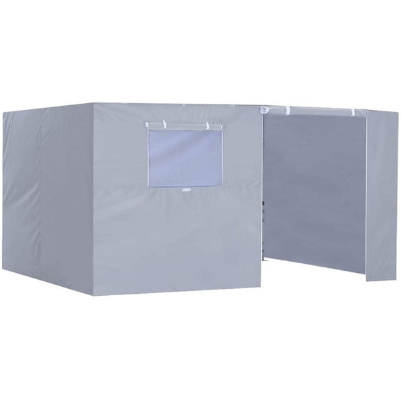 Eurmax USA 10x15ft Canopy Tent Replacement Walls - Set of 4 Zippered Sidewalls,Grey(Tent Not Included)
