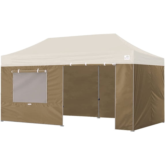 Eurmax USA 10x20 Zippered Walls for Canopy Tent,4 Walls ONLY(20FT,Khaki)