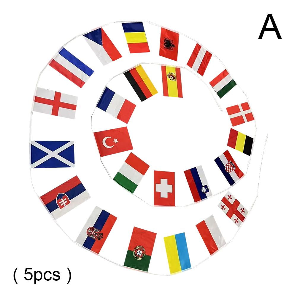 Euro 2024 Football Flags Banner 24 Countries European String Flags
