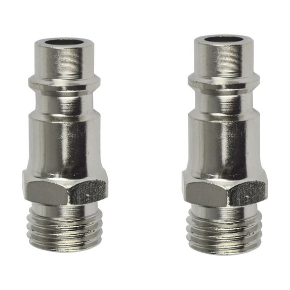 Euro Air Line Hose Fitting Connector Quick Release 1/4 BSP Male Thread 2pk