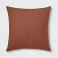 thumbnail image 1 of Euro Boucle Colorblock Decorative Pillow Cognac: Indoor Square Cotton Cushion with Hidden Zipper, 1 of 4