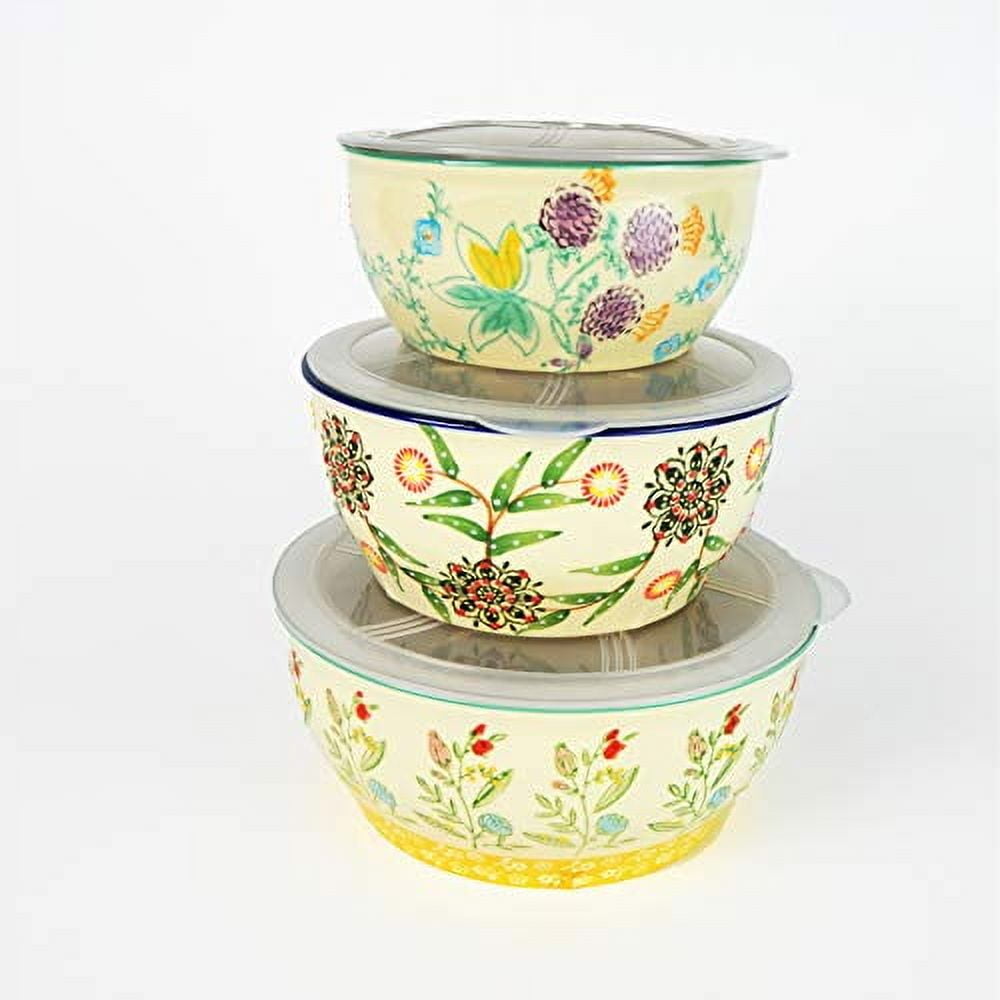 Ella Multicolor Ceramic Storage Bowls Set with Lids