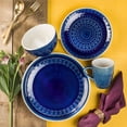 thumbnail image 1 of Euro Ceramica Fez Reactive 16 Piece Dinnerware Set (Cereal Bowl Assorted) - Service for 4 Blue, 1 of 5