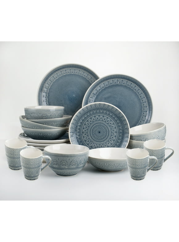 Euro Ceramica Inc. Euro Ceramica Fez 20-piece Crackle-glaze Stoneware Dinnerware Set (Service for 4) Grey