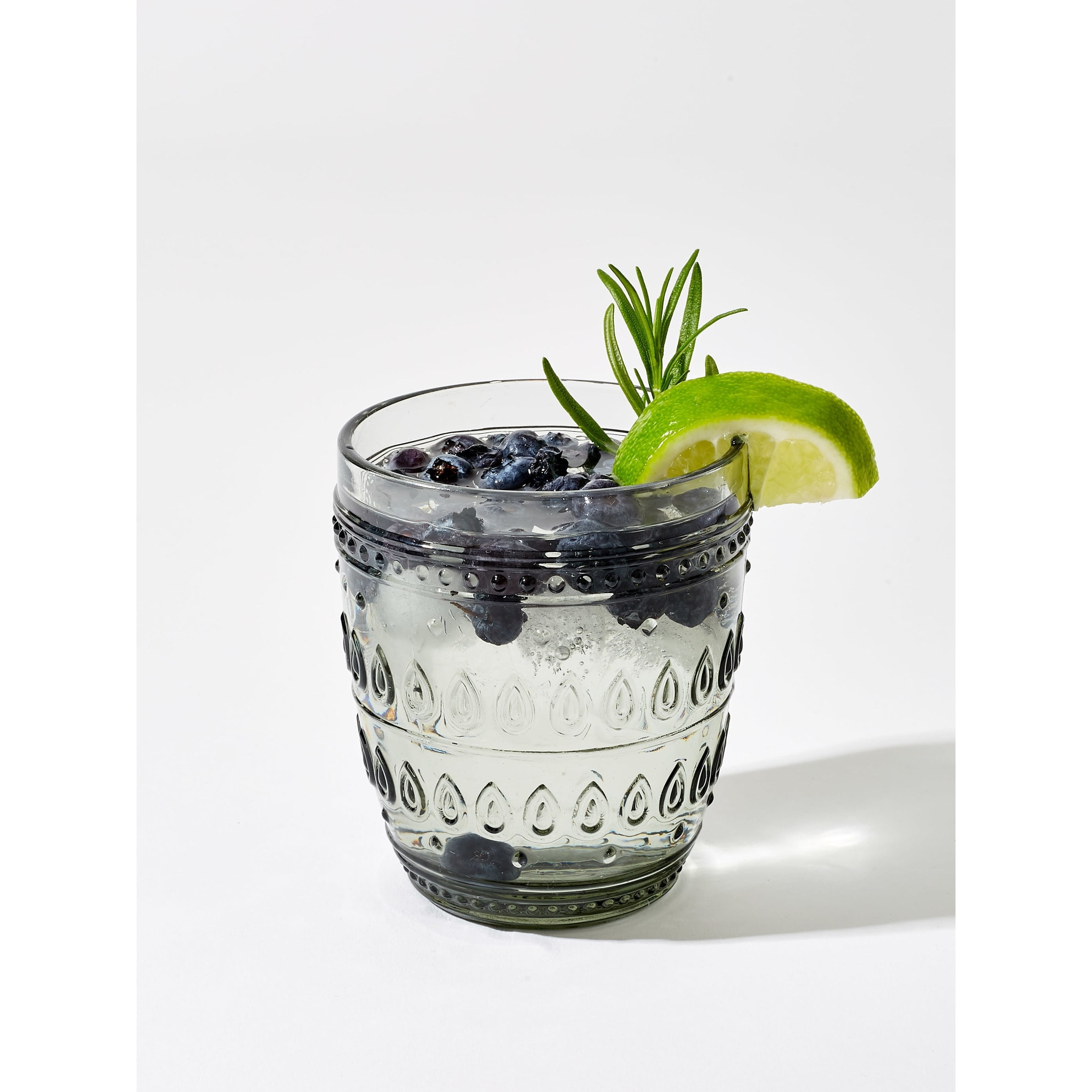 Fez Gray 12oz Textured Glass Old Fashioned Set