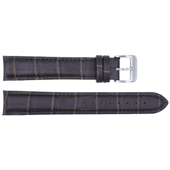 Euro Collection Brown Alligator Grain 18mm Extra Long Leather Watch Band