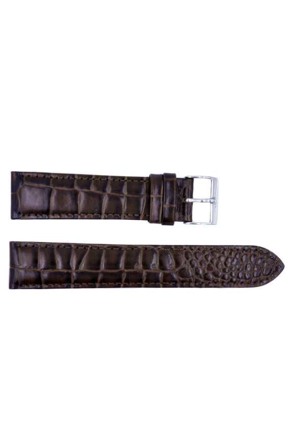 Handmade Brown Alligator Grain Leather 14mm Watch Strap