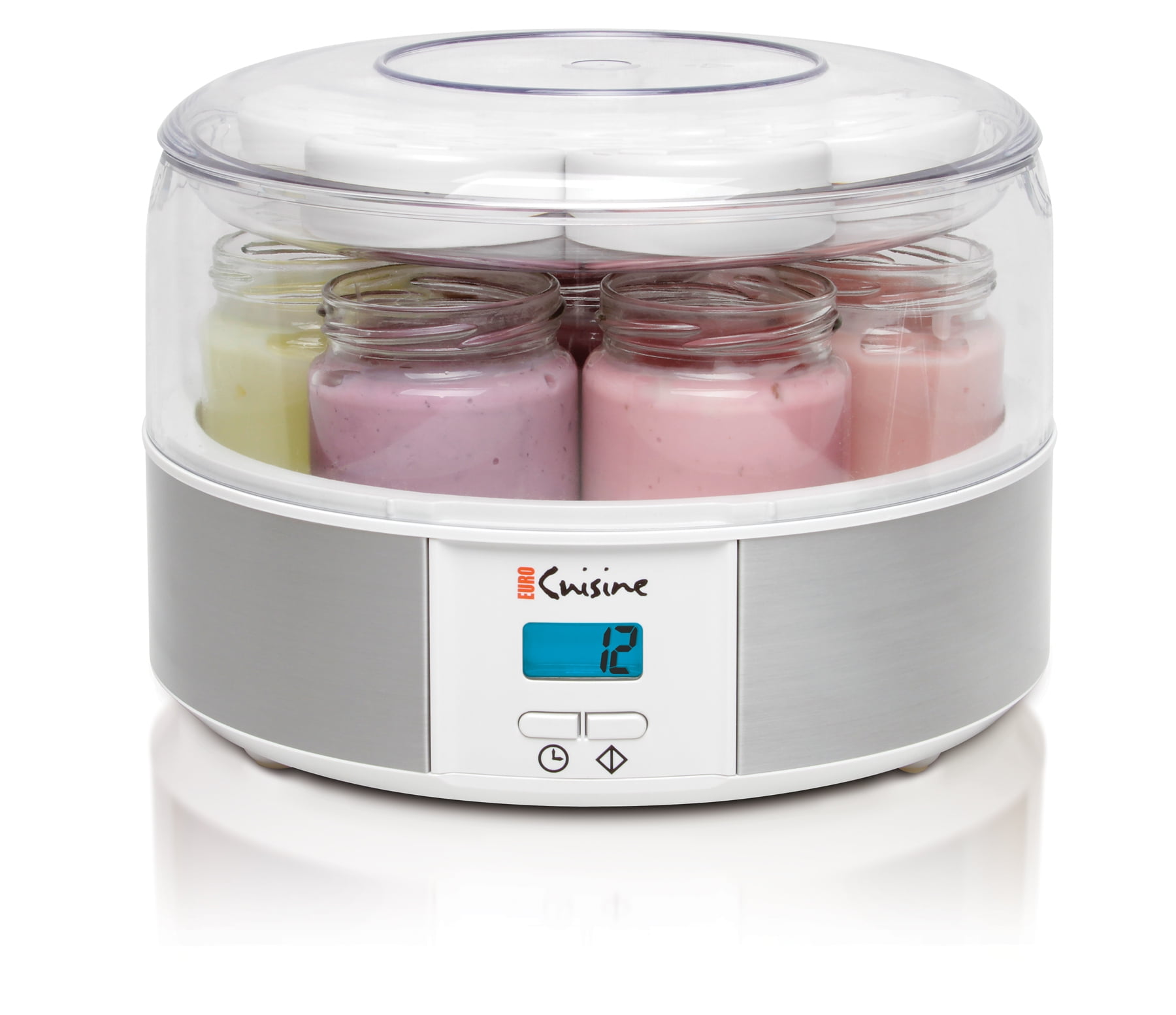 Euro Cuisine YMX650 Digital Yogurt Maker with 7 Glass Jars and 15 hours Timer