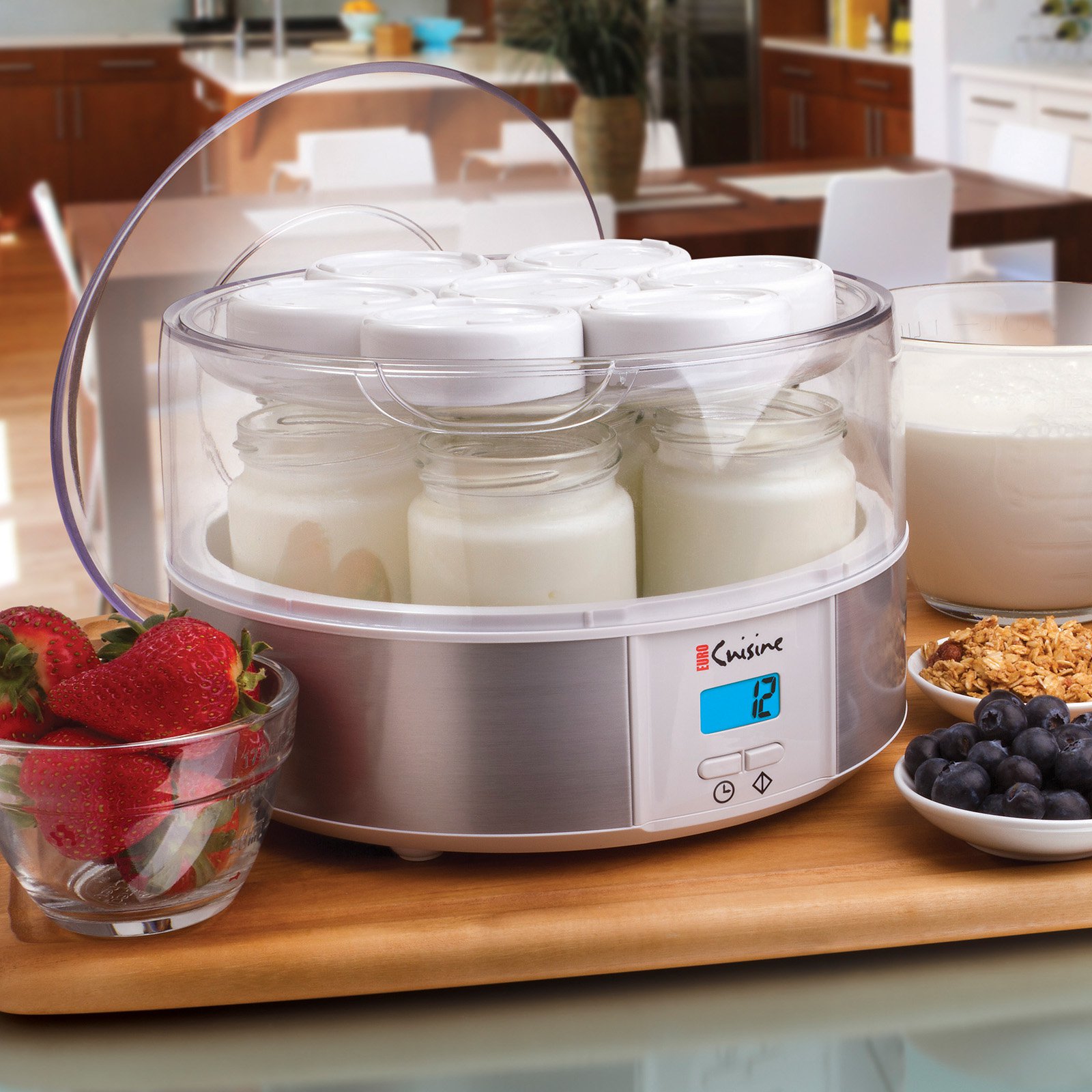 Euro Cuisine YMX650 Digital Yogurt Maker with 7 Glass Jars and 15 hours Timer - image 1 of 4