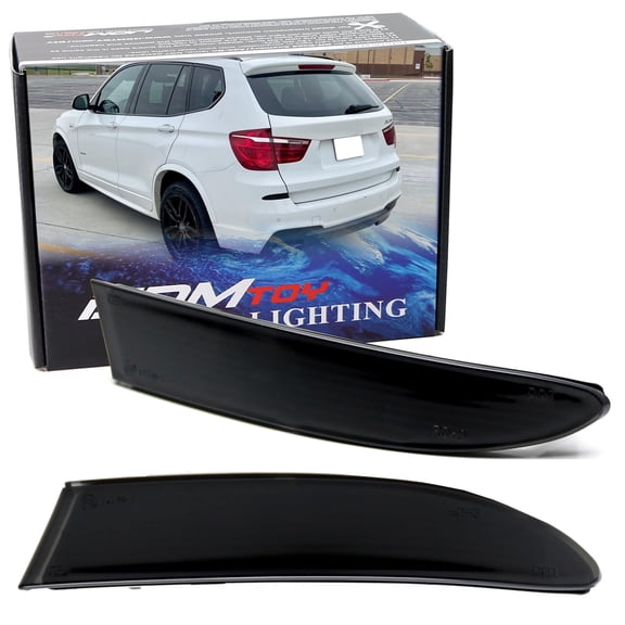 Euro Dark Smoked Lens Rear Bumper Reflector Lenses For 2011-2017 BMW F25 X3, OE-Spec LH RH Assembly