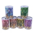 Euro Dollar Money Box Safe Cylinder Piggy Bank Banks For Coins Deposit