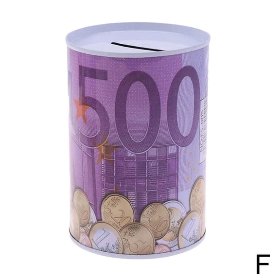 Euro Dollar Money Box Safe Cylinder Piggy Bank Banks For Deposit Boxes New