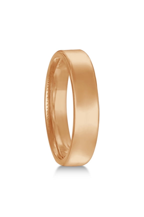 Euro Dome Comfort Fit Wedding Ring Band 18k Rose Gold (4mm)