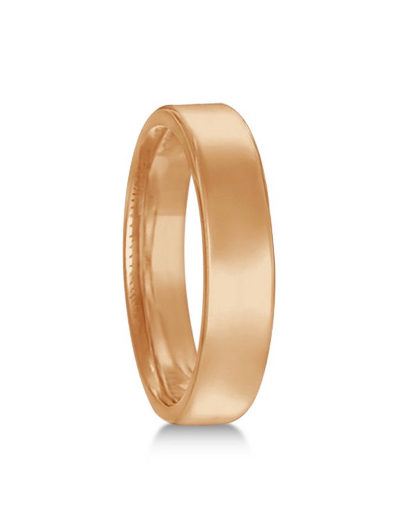 Euro Dome Comfort Fit Wedding Ring Band 18k Rose Gold (4mm)