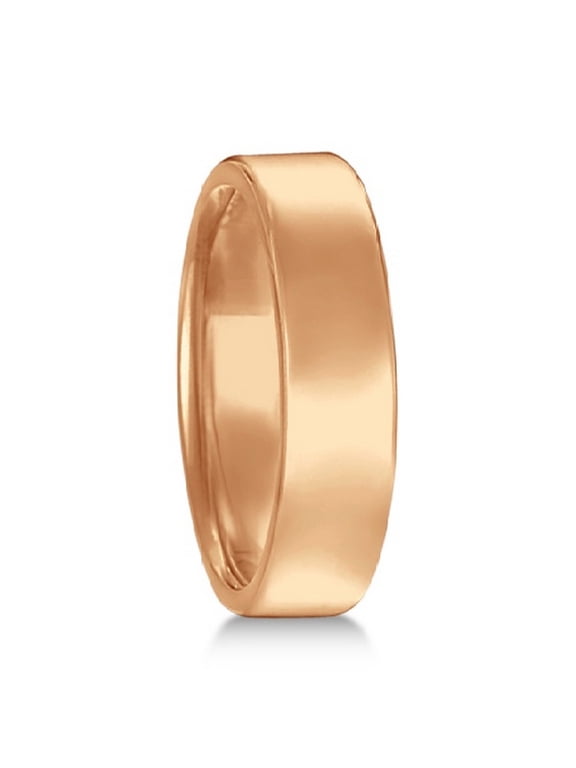 Euro Dome Comfort Fit Wedding Ring Men\'s Band 14k Rose Gold (5mm)