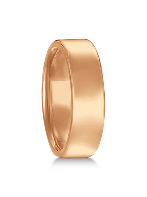 Euro Dome Comfort Fit Wedding Ring Men\'s Band 14k Rose Gold (6mm)