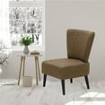 thumbnail image 1 of Euro Modern Armless Fabric Accent Chair, Brown, 1 of 1