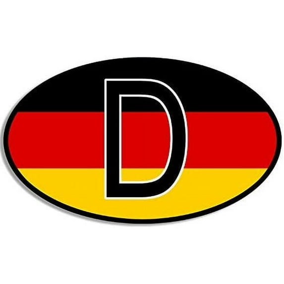 Euro Oval D Deutschland Flag 3M Reflective sticker| German Germany Decal