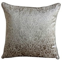 Euro Pillow Covers, Gray European Pillow Shams 26x26 inch (65x65 cm), Jacquard Euro Pillowcases, Damask, Contemporary European Pillow Covers - Gray & Pearl