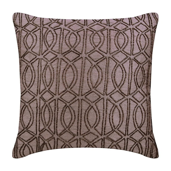 Euro Pillow, Decorative Light Plum Euro Shams 26x26 inch (65x65 cm), Silk Euro Sham Covers, Geometric, Pattern, Trellis, Lattice, Beaded, Modern European Shams - The Class Effect