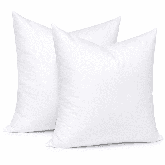 Euro Pillow Inserts 24 x 24 in, White Feather Down Fill, Polyester Cover, Set of 2