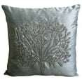 thumbnail image 1 of Euro Pillow Sham, Silver Euro Size Pillow Covers 26x26 inch (65x65 cm), Silk European Pillow Covers, Nature & Floral, Tree, Beaded, Modern Euro Shams - The Silver Tree, 1 of 4