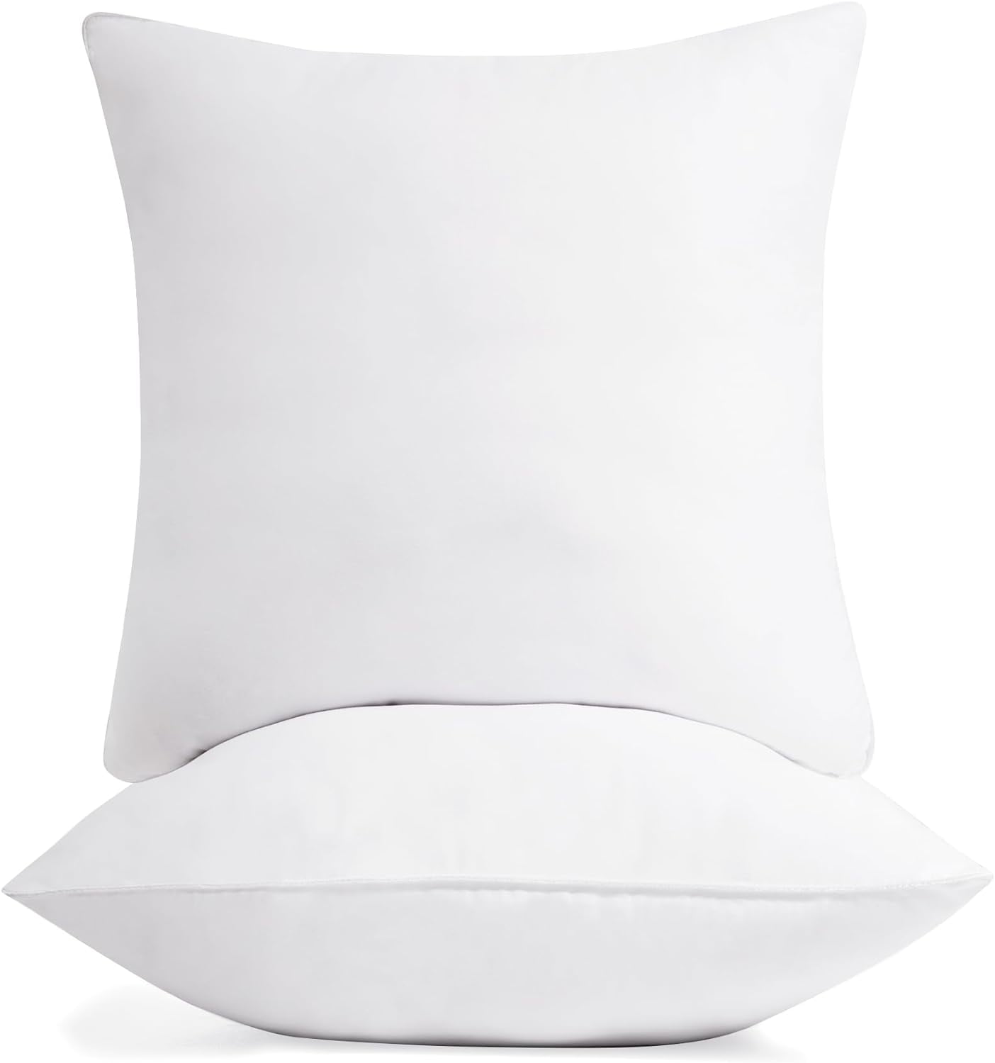 Euro 26x26 White Polyester Square Pillow Inserts, Set of 2