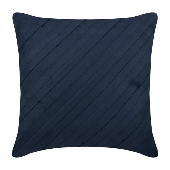 Euro Pillows, Navy Blue Euro Shams 26x26 inch (65x65 cm), Suede Euro Pillow Cases, Solid Color, Pintucks, Textured, Striped, Contemporary European Sham&nbsp;Covers - Contemporary Navy