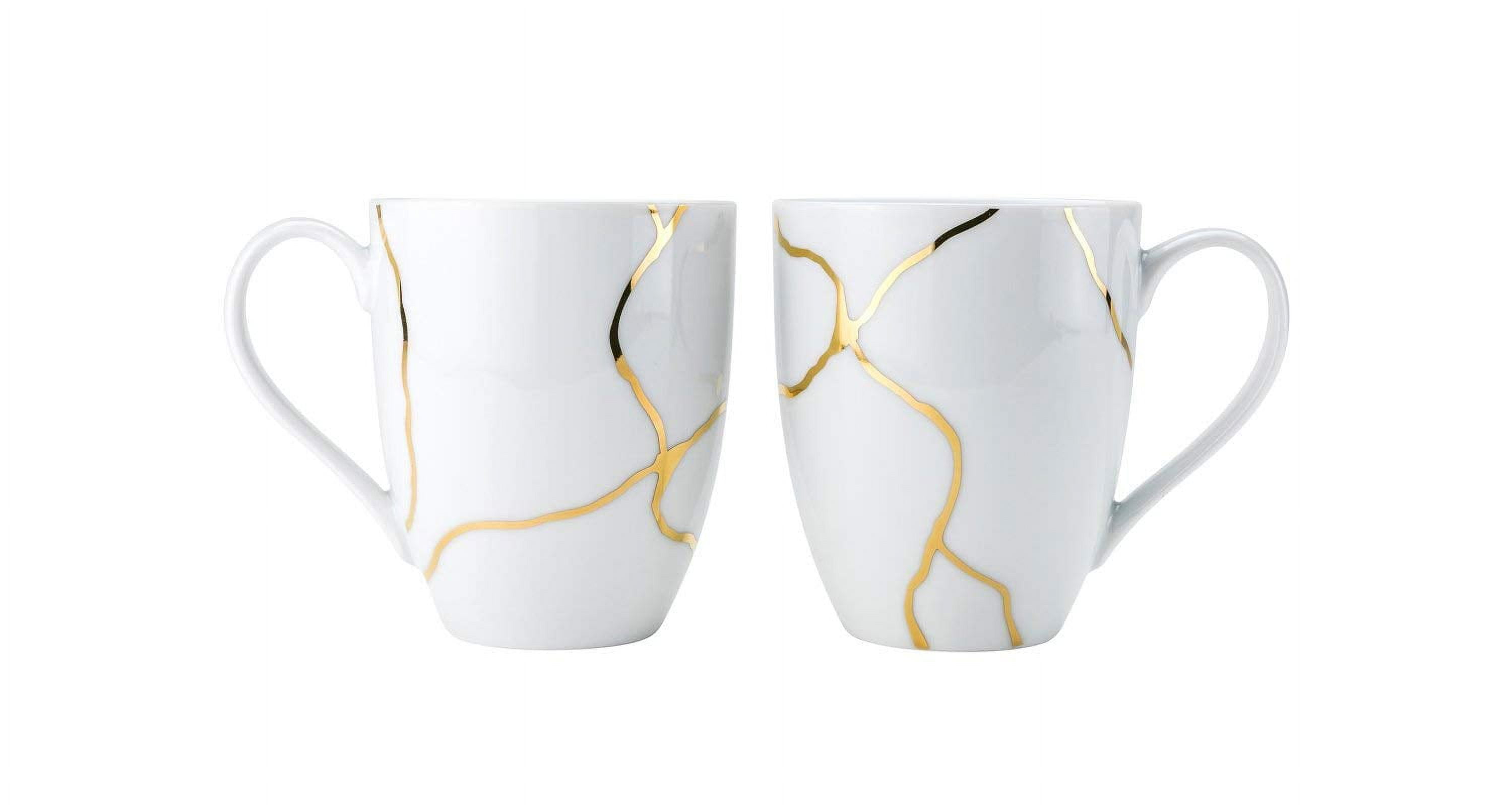 Euro Porcelain 2-pc Tea Cup Coffee Mug Drinking Set w/ 24K Gold Plated  Accent - Old Fashioned Design - Walmart.com