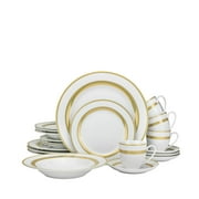 Euro Porcelain 20-pc Luxury Dinnerware Set w/ 24K Gold Ornament, HQ Dining Tableware Service for 4 093