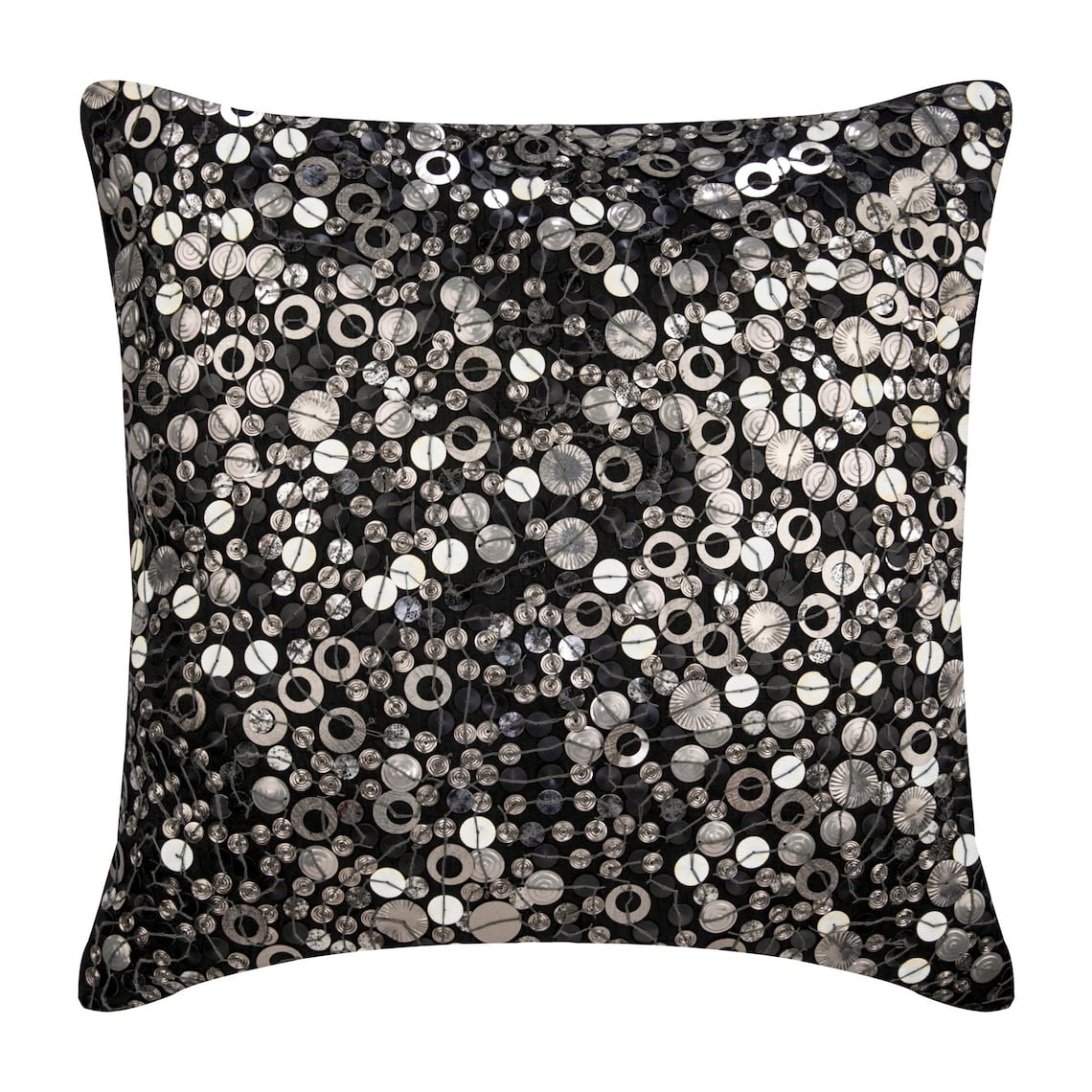 Euro Sham, Black European Pillow Covers 26x26 inch (65x65 cm), Silk