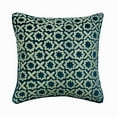 thumbnail image 1 of Euro Sham, Decorative Blue 26"x26" (65x65 cm) Throw Pillows For Couch, Velvet Lattice & Trellis, Boucle Embroidery Cushion Cover, Geometric Pattern Art Deco Style - Alston, 1 of 4