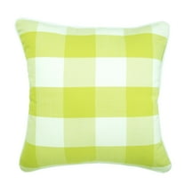 Euro Sham Pillow, Chartreuse Euro Shams 26x26 inch (65x65 cm), Cotton European Pillow Covers, Plaid, Contemporary Euro Size Pillow Shams - Chartreuse Plaid