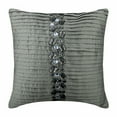 thumbnail image 1 of Euro Sham Pillow Covers, Silver Euro Pillow Shams 26x26 inch (65x65 cm), Silk Euro Size Pillow Covers, Striped, Pintucks, Textured, Crystal, Modern Euro Shams - Crystal Heaven, 1 of 3