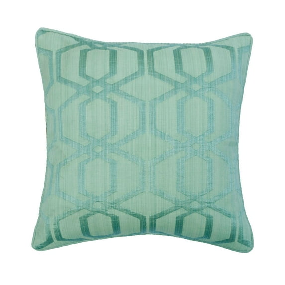 Euro Shams, Blue 26"x26" (65x65 cm) Euro Shams, Jacquard Geometric Throw Pillows For Couch, Geometric Pattern Contemporary Style - Tender Times