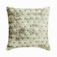 thumbnail image 1 of Euro Shams, Grey 26"x26" (65x65 cm) Euro Shams, Suede Quilted & Crystal Euro Shams For Sofa, Geometric Pattern Modern Style - Crystella, 1 of 3