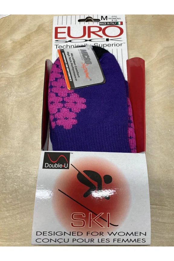 Euro Sock Padded Ski Snowboard Socks - Purple - Medium (8-10) - Women'S - New