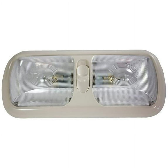 Euro Style Double Light with Optical Lens & Colonial White Base