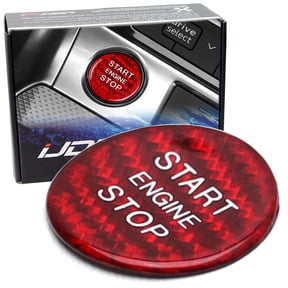 Euro Style Gloss Sports Red Real Carbon Fiber Keyless Engine Start/Stop Push Start Button Cover For Audi 2019-up A6 S6 A7 S7