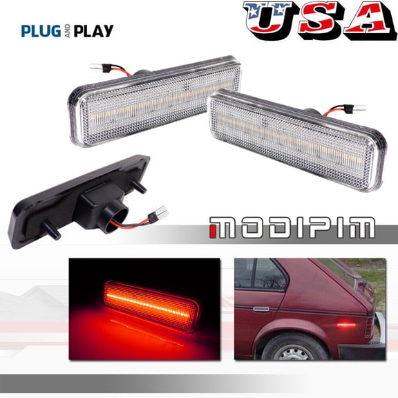 Clear Red LED Rear Side Marker Light for 1972 - 1974 Plymouth Barracuda Satellite -