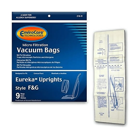 EuroClean Pro 12 & Pro 16 EnviroCare Micron Vacuum Cleaner Bags / 9 pack - Generic (216-9)