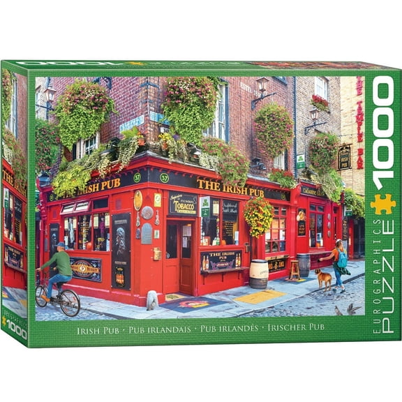 EuroGraphics Irish Pub Jigsaw Puzzle 1000 Pieces, Cozy Traditional Pub Scene, High-Quality Recycled Board