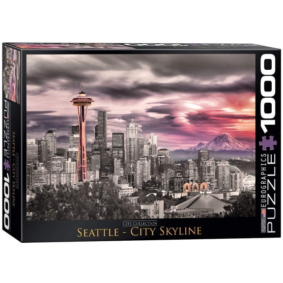 EuroGraphics Seattle City Skyline Jigsaw Puzzle  1000 Pieces, Iconic Landmark & Waterfront Artwork