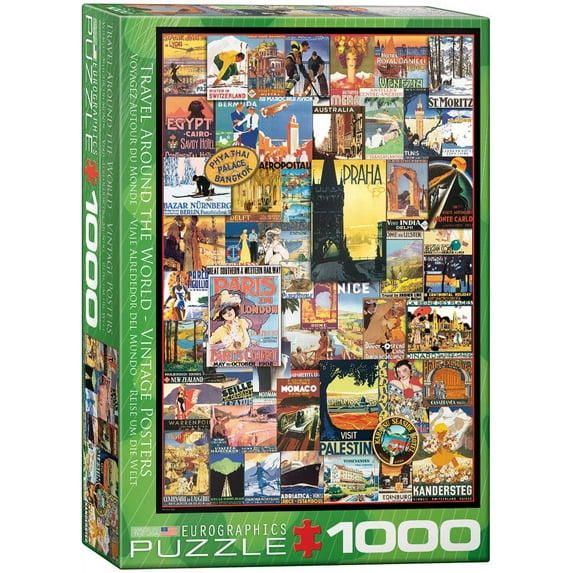 EuroGraphics Travel The World Vintage Ads Jigsaw Puzzle (1000 Piece)