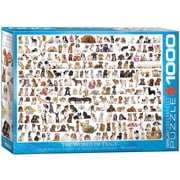 EuroGraphics World of Dogs Jigsaw Puzzle, 1000 Pieces, Colorful Dog Breeds Illustration